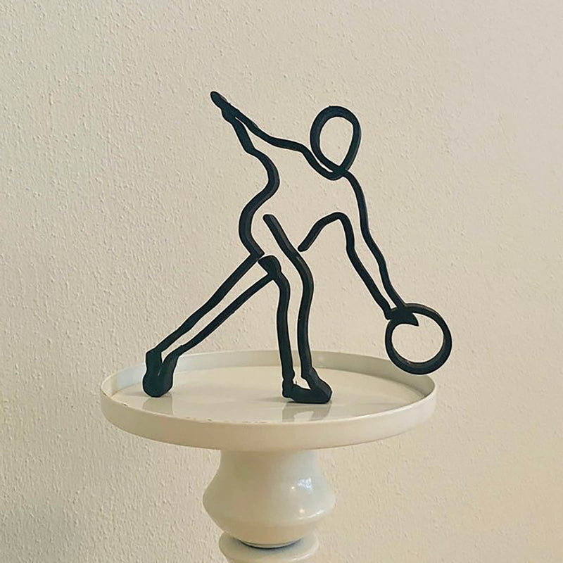 Minimalist Ornament Athlete Metal Statue