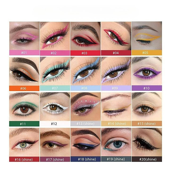 20 PCS Colored Eyeliners Pencil Set