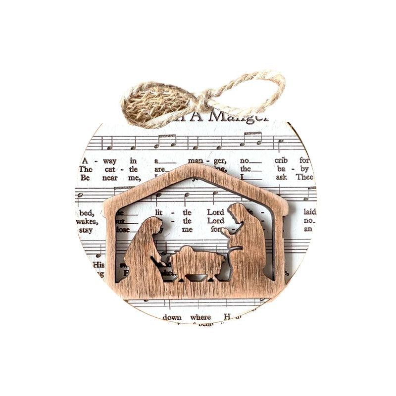 Music Sheet Nativity Ornament