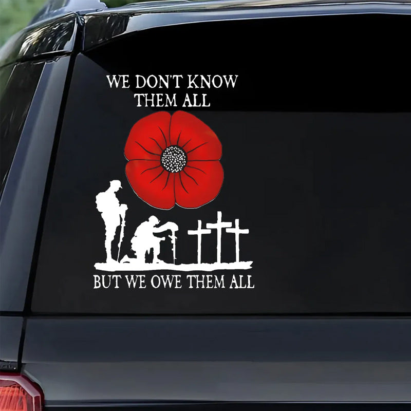 Red poppy veterans sticker