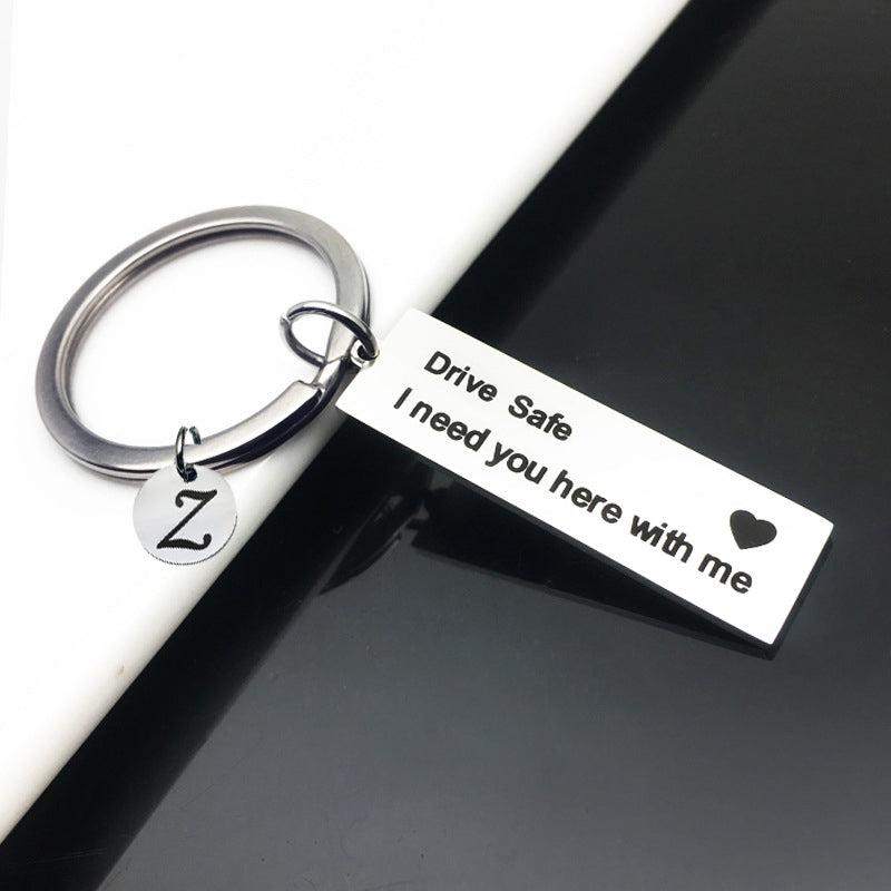 Drive Safe Stainless Steel Keychain