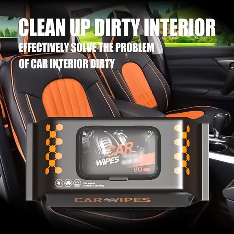 Car interior cleaning and polishing wipes