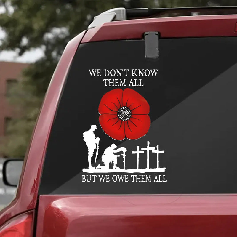 Red poppy veterans sticker