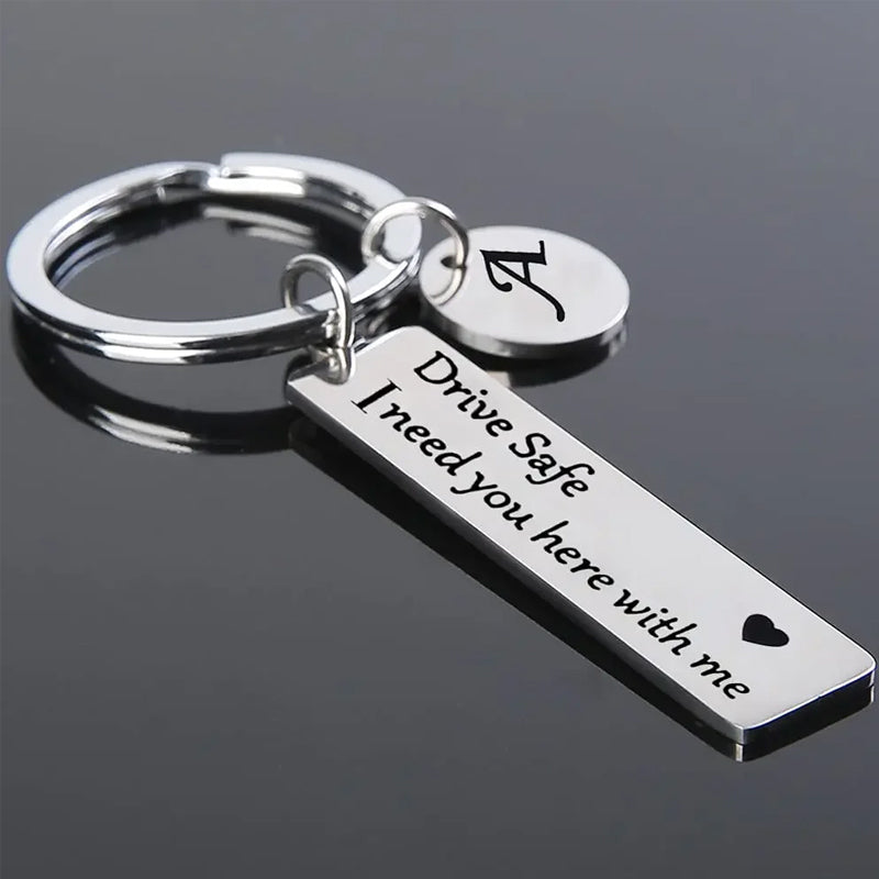 Drive Safe Stainless Steel Keychain