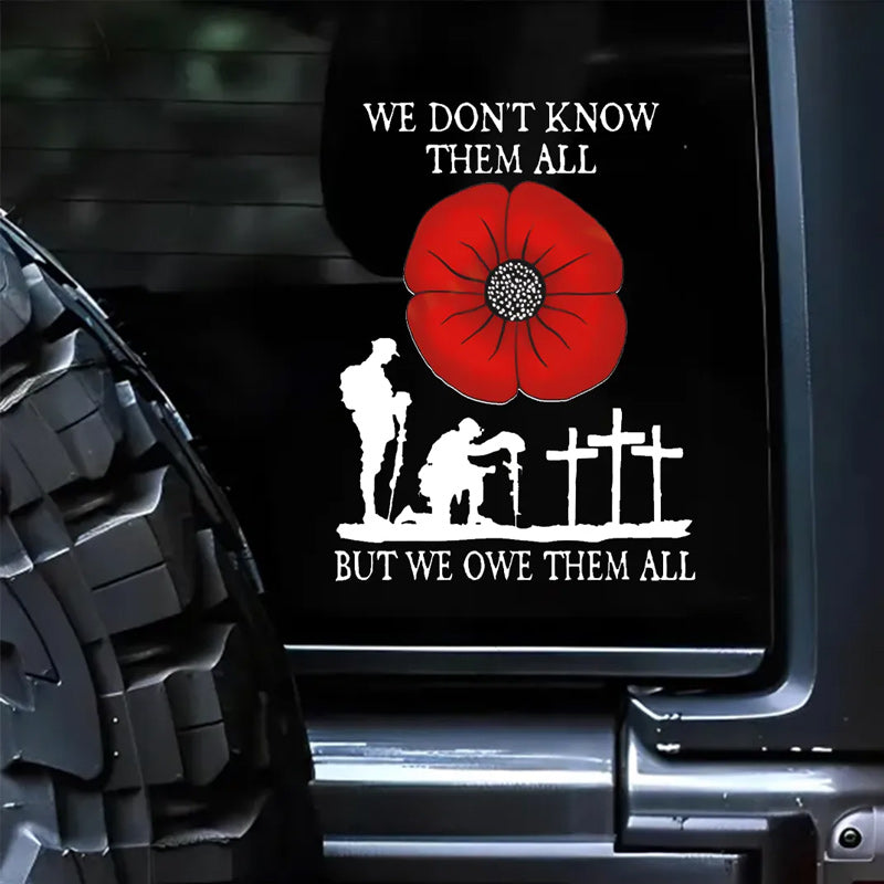 Red poppy veterans sticker