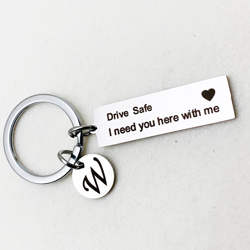 Drive Safe Stainless Steel Keychain