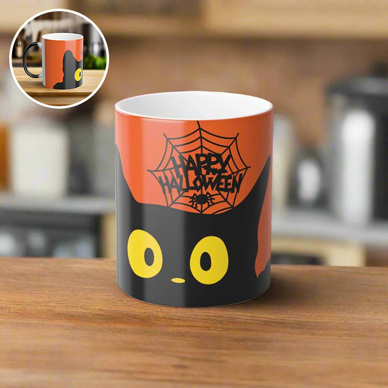 Halloween Black Cat Magic Morphing Mug