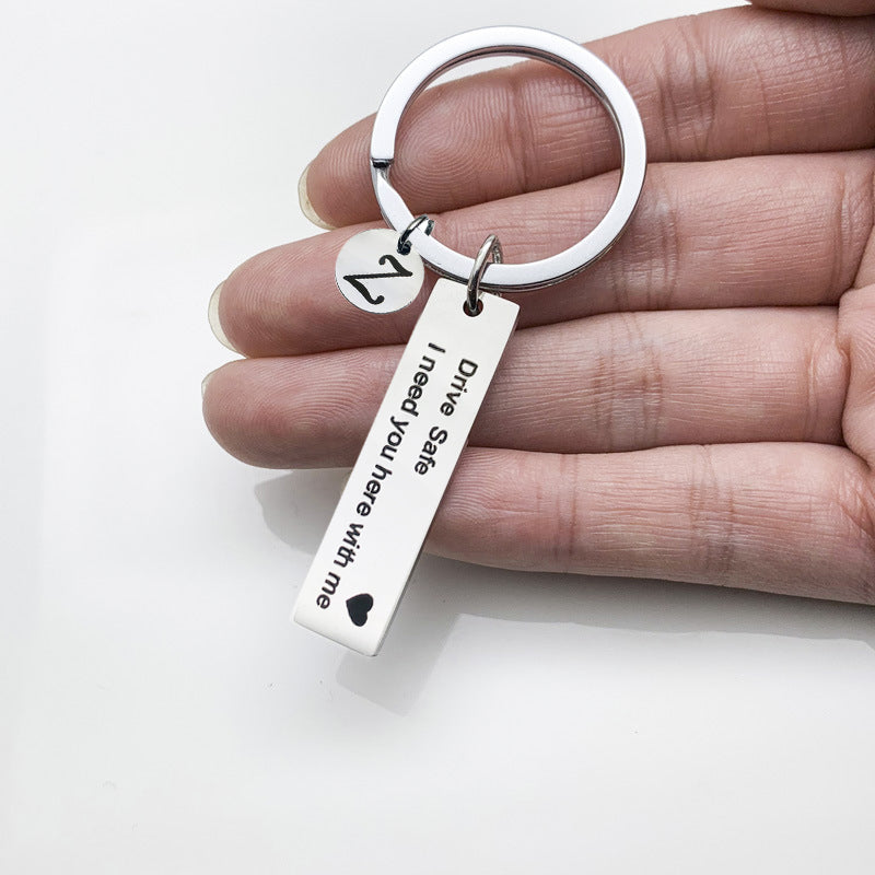 Drive Safe Stainless Steel Keychain