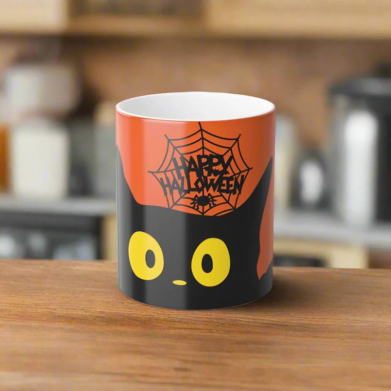 Halloween Black Cat Magic Morphing Mug