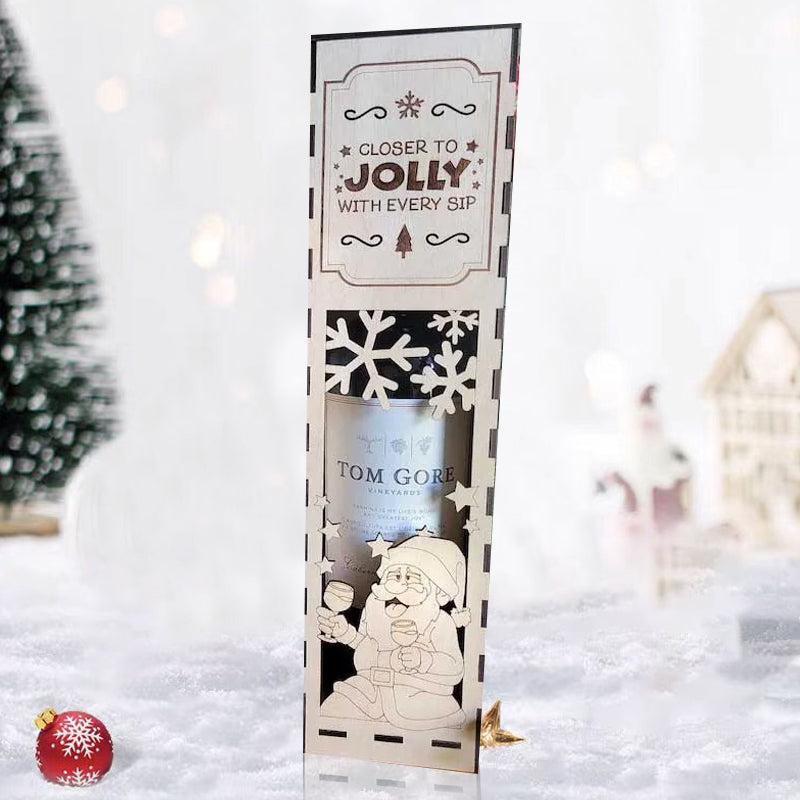 Christmas Funny Wooden Wine Box