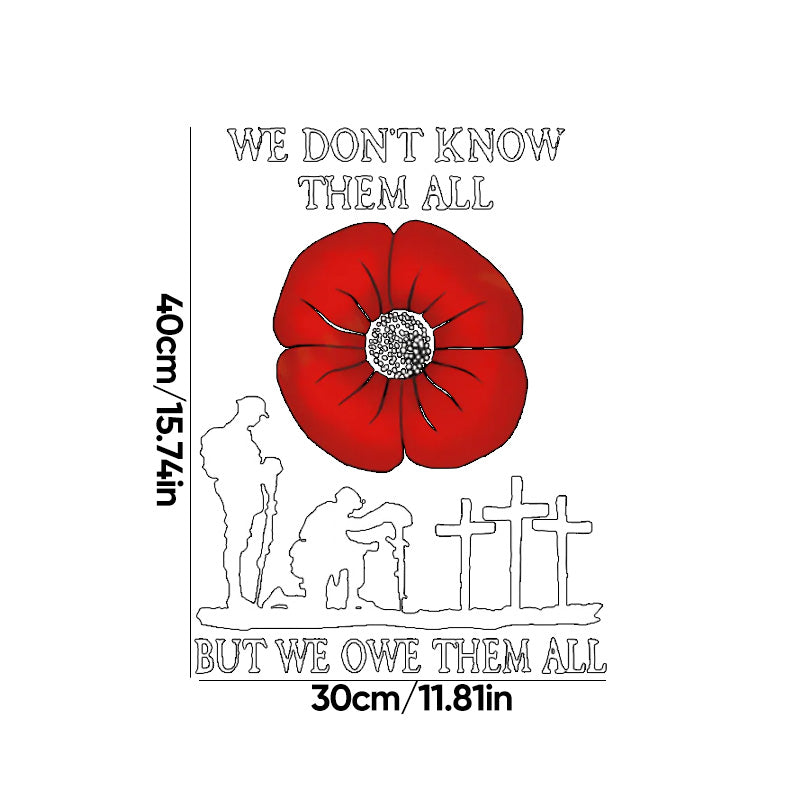 Red poppy veterans sticker