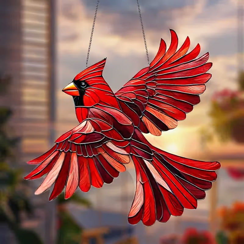 Winged Cardinal Christmas Ornaments