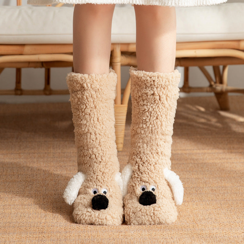 Cute Plush Dog Socks