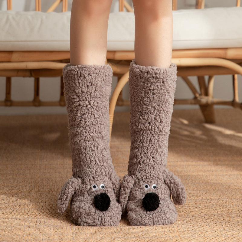 Cute Plush Dog Socks