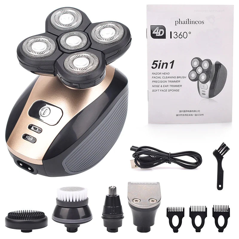 5 in 1 multifunctional 4D electric shaver