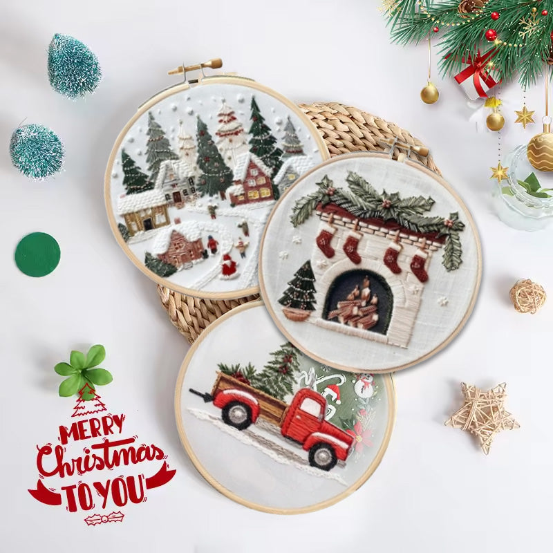 Christmas embroidery material pack