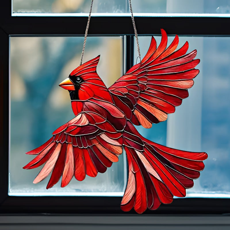 Winged Cardinal Christmas Ornaments