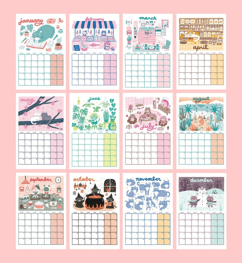 2025 Risograph Cat Calendar