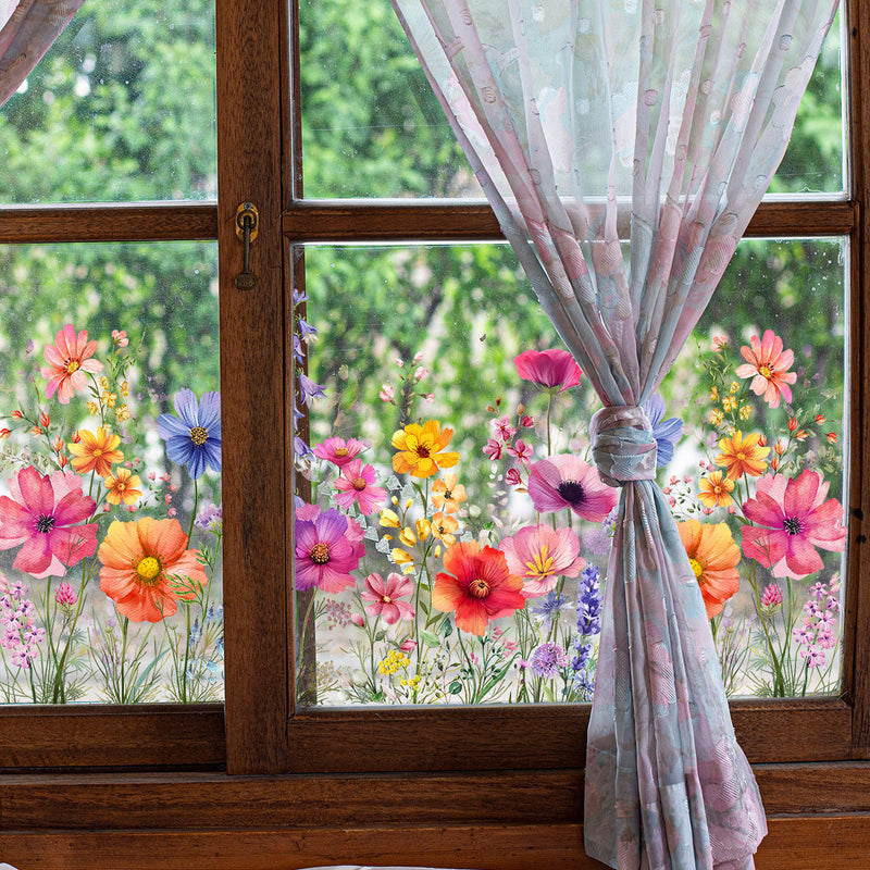 2024 New Colorful Floral Bouquet Window Sticker