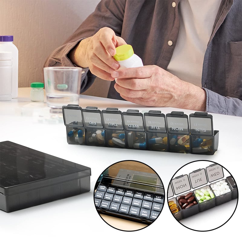 28-Compartment Large-Capacity Portable Pill Organizer