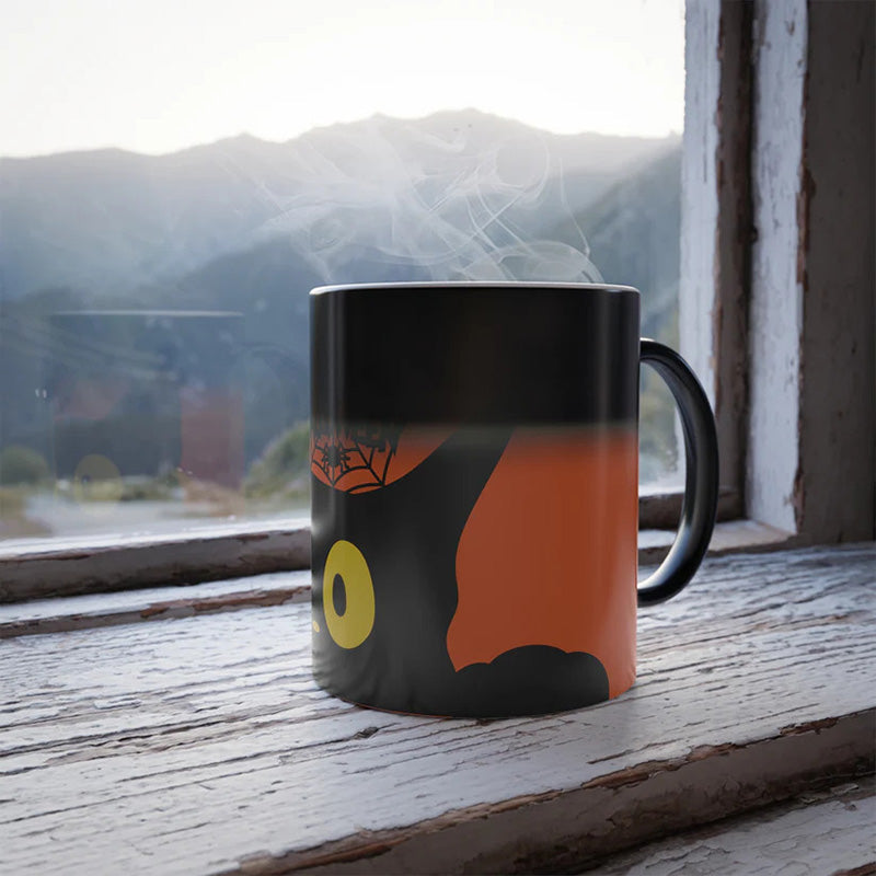 Halloween Black Cat Magic Morphing Mug