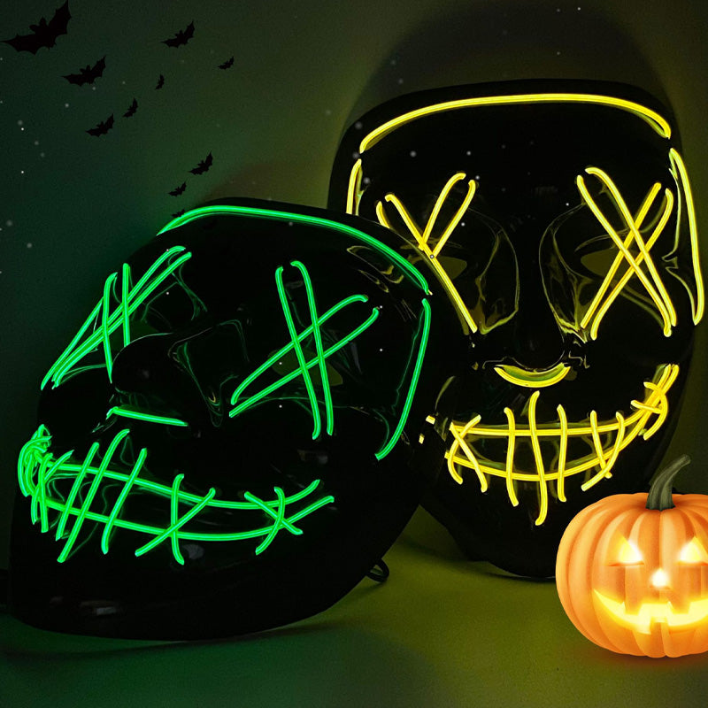 Halloween scary ghost face LED light mask