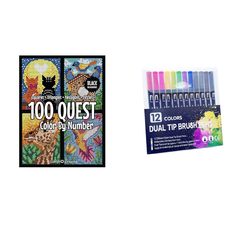 100 QUEST Color by Numbers Book