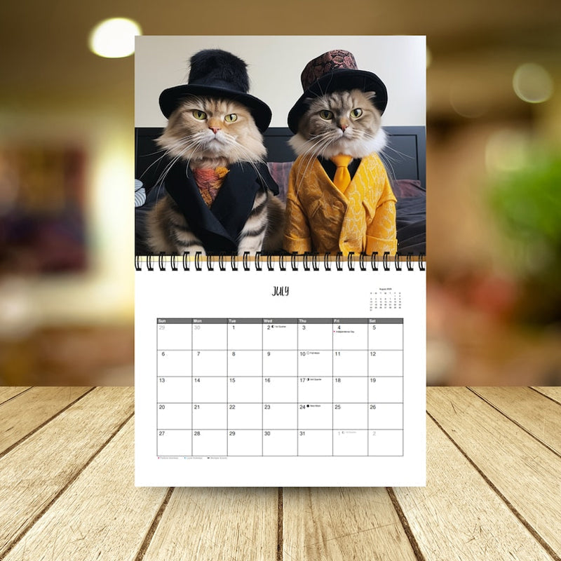 2025 Stylish Cats Calendar/Gift For Cat Lover