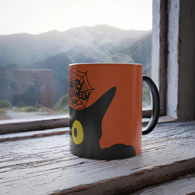 Halloween Black Cat Magic Morphing Mug