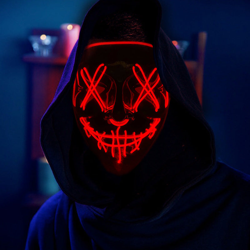 Halloween scary ghost face LED light mask