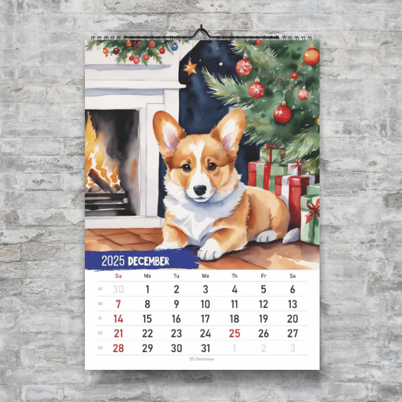 Cute Corgi 2025 Wall Calendar