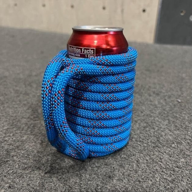 Climbing rope drink can holder