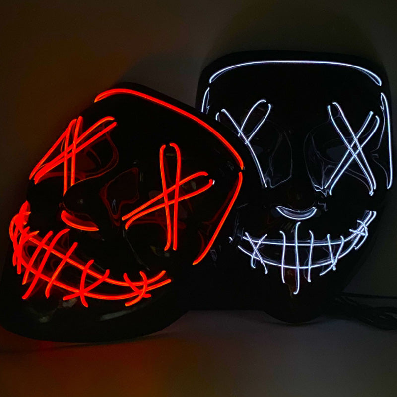 Halloween scary ghost face LED light mask