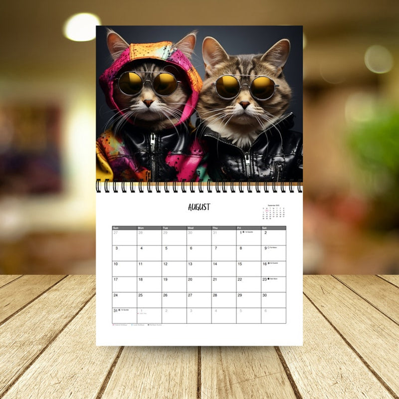 2025 Stylish Cats Calendar/Gift For Cat Lover