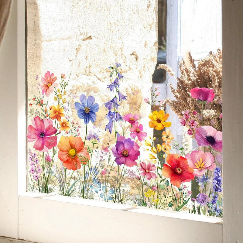 2024 New Colorful Floral Bouquet Window Sticker