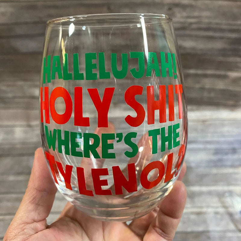 Christmas Vacation Themed Holiday Stemless Wine Glasses