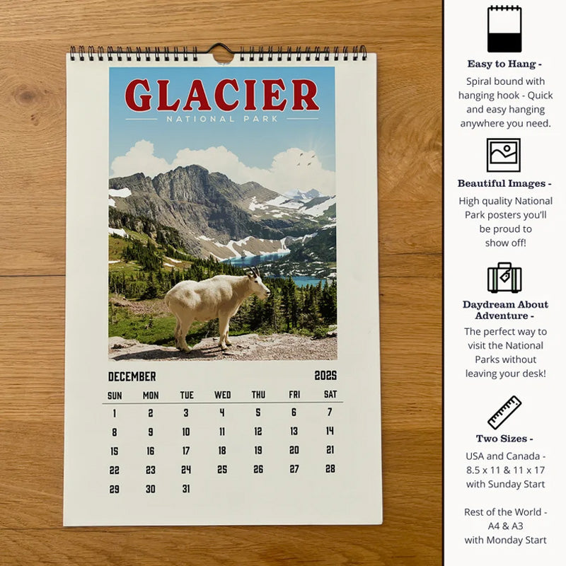 National Parks 2025 Wall Calendar