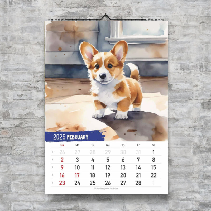 Cute Corgi 2025 Wall Calendar