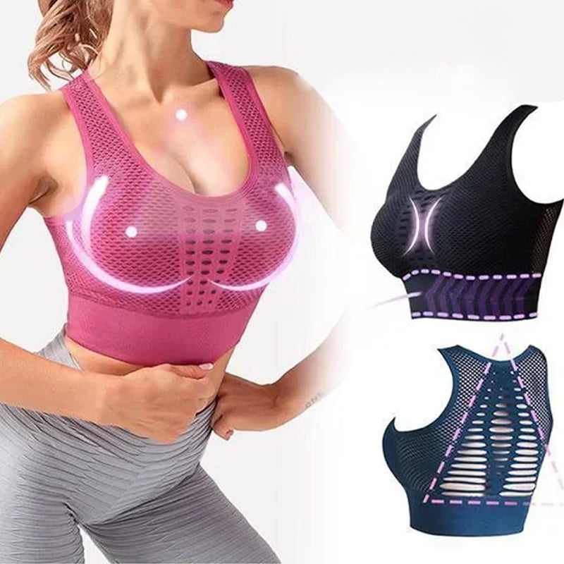Shockproof push-up sports bra