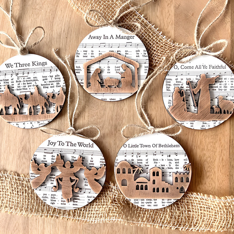 Music Sheet Nativity Ornament