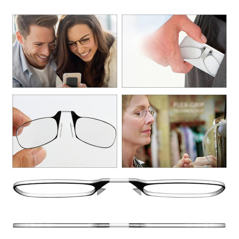 Legless Nose Clip Reading Glasses Mini Portable