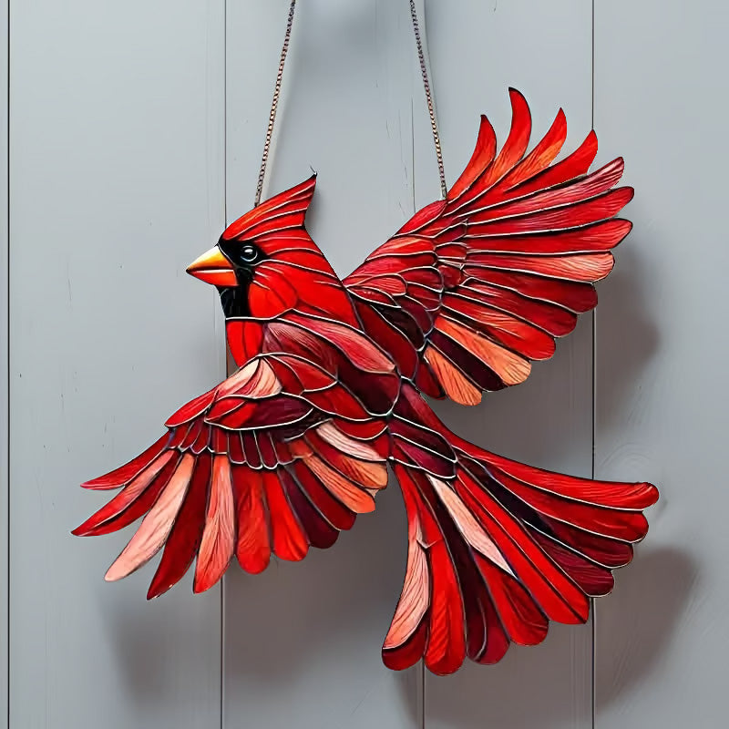 Winged Cardinal Christmas Ornaments