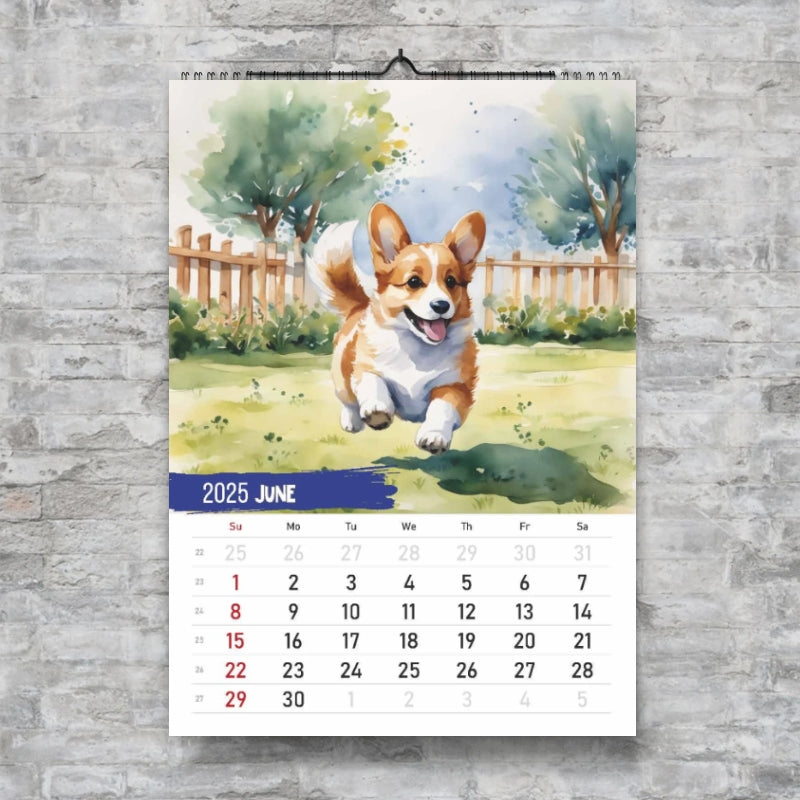 Cute Corgi 2025 Wall Calendar