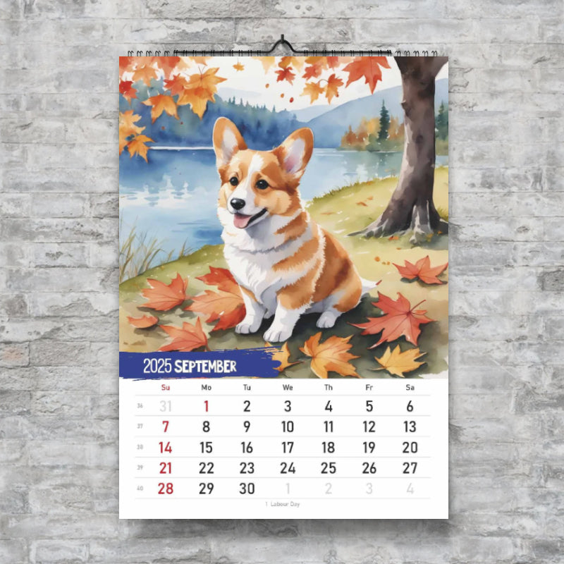 Cute Corgi 2025 Wall Calendar