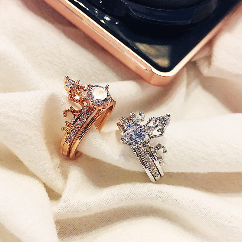 Detachable two-piece crown ring