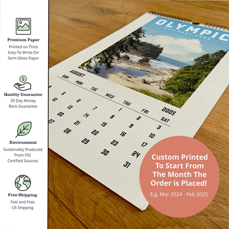 National Parks 2025 Wall Calendar