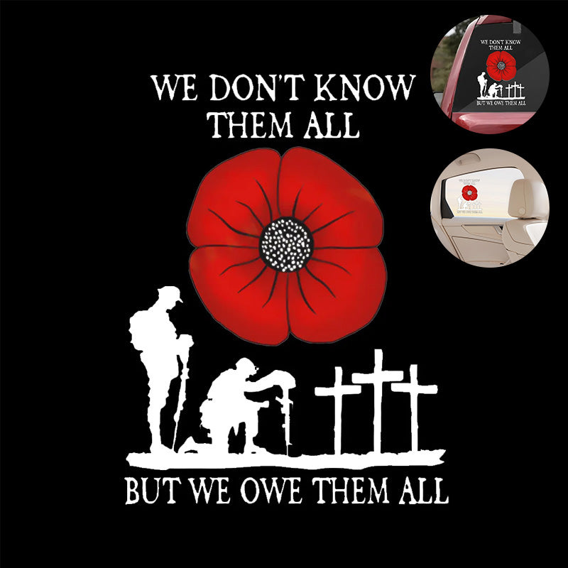 Red poppy veterans sticker