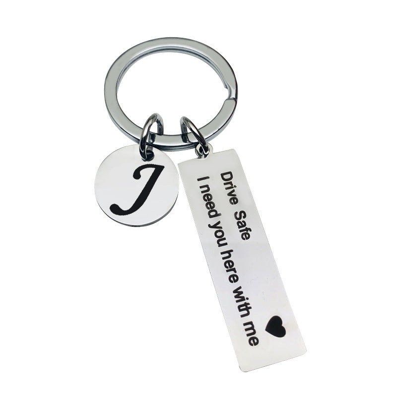 Drive Safe Stainless Steel Keychain