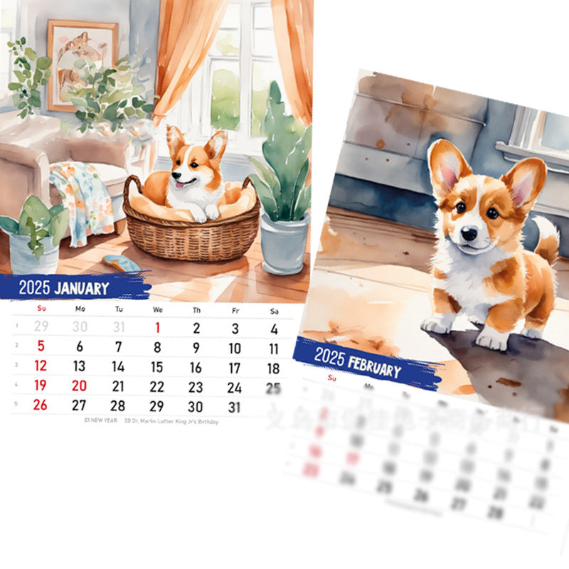 Cute Corgi 2025 Wall Calendar