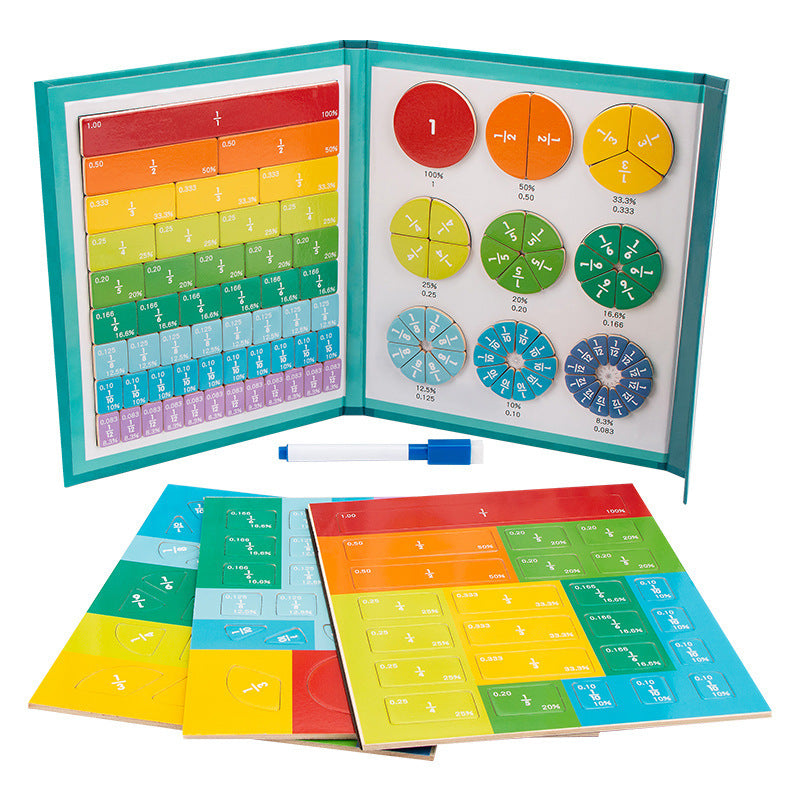 Montessori Magnetic Book Fraction Puzzle For Children